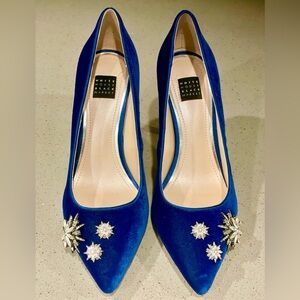 BRAND NEW White House Black Market Royal Blue Heels with Sparkling Accents